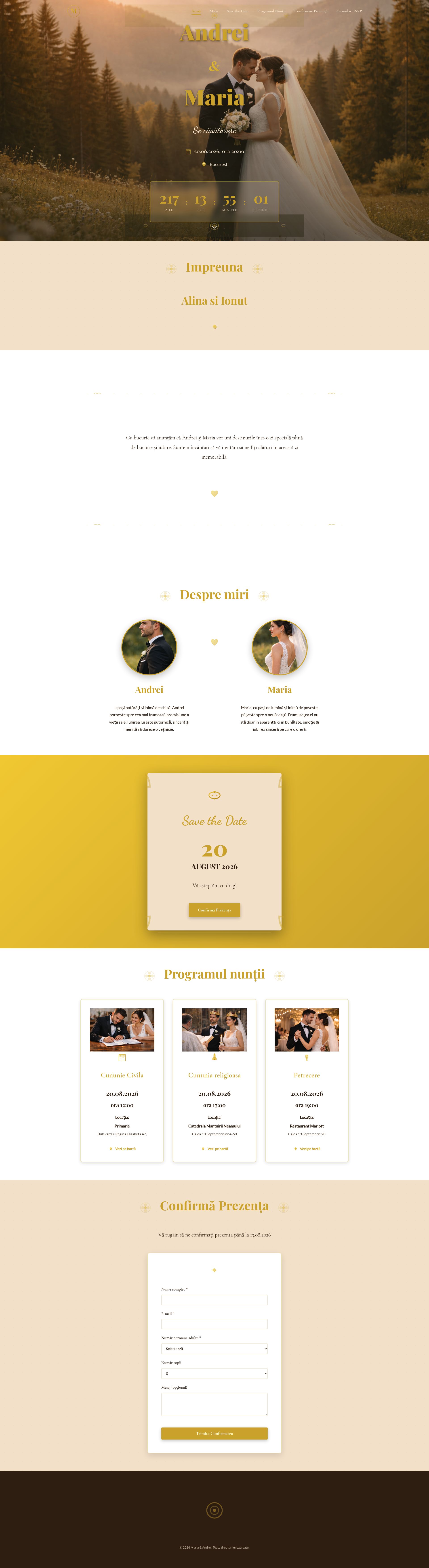 Invitație online Royal Gold