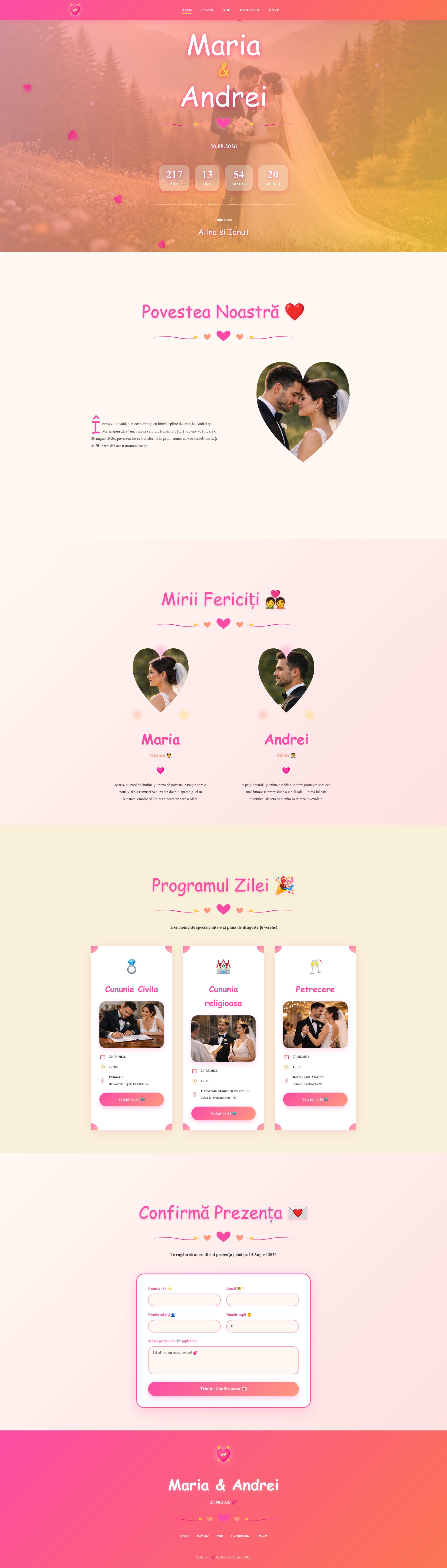 Invitație online Sweet Love Hearts